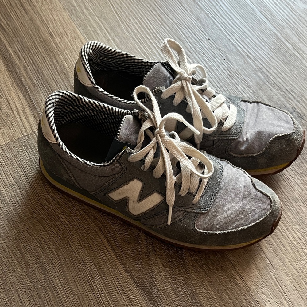 New Balance chambray  and White Athletic Shoes